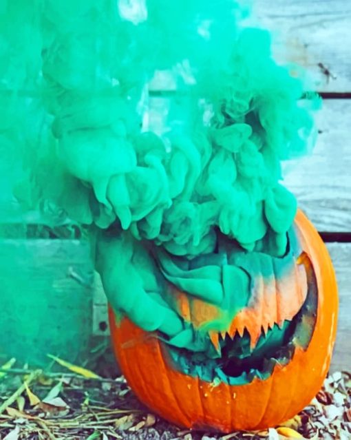 Pumpkin With Smoke Bomb paint by numbers