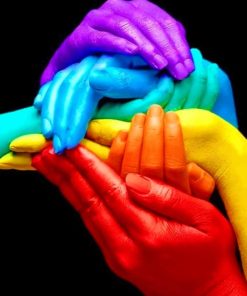 Rainbow Hands painting by numbers