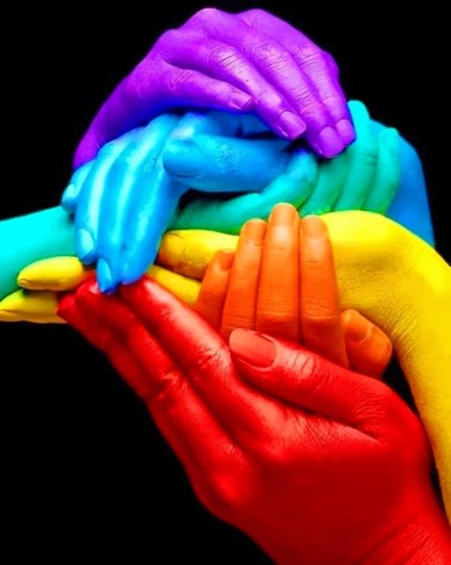 Rainbow Hands painting by numbers