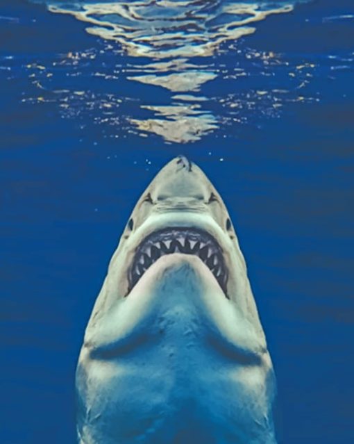 Real Great White Shark painting by numbers