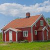 Red Barn House paint by numbers