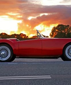 Red Classic Convertible paint by numbers