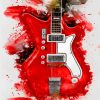 Red Electric Guitar Art paint by numbers
