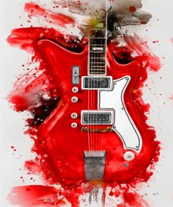 Red Electric Guitar Art paint by numbers