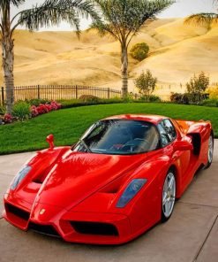 Red Ferrari Enzo painting by numbers
