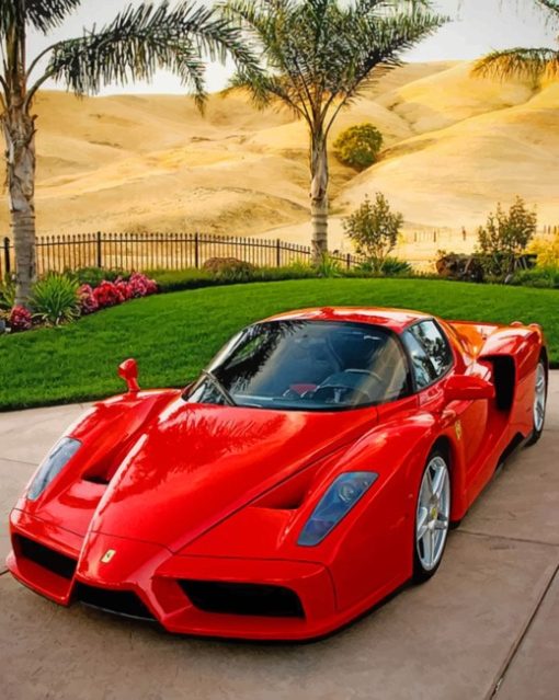 Red Ferrari Enzo painting by numbers