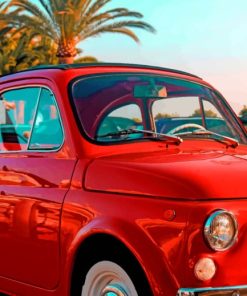 Red Fiat Car paint by numbers