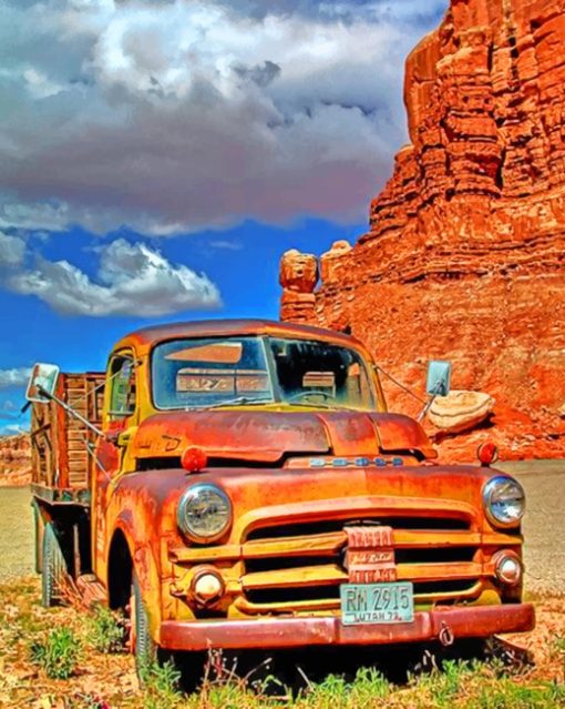 Red Rocks And Truck painting by numbers