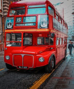 Red Tower Hill Bus paint by numbers