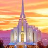 Rexburg ldaho Temple Sunset paint by numbers