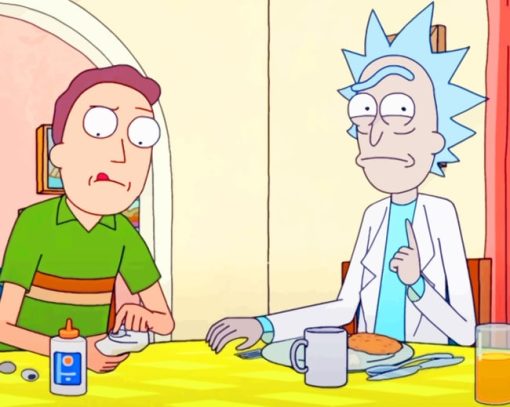 Rick Sanchez And Jerry paint by numbers