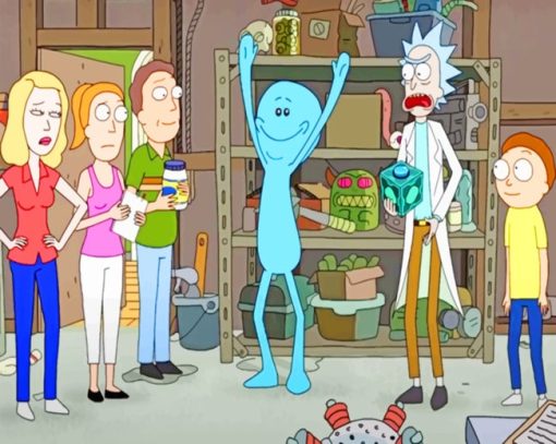 Rick And Morty Family And Meeseeks paint by numbers