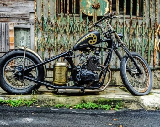 Rusty Old Harley Davidson paint by numbers