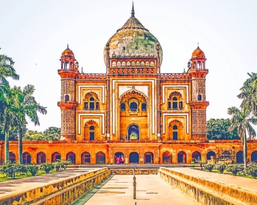 Safdarjung Tomb Monument paint by numbers