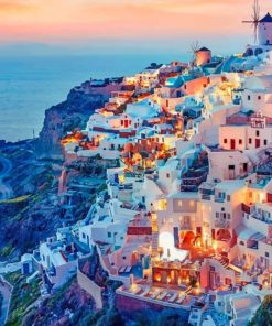 santorini's view painting by numbers