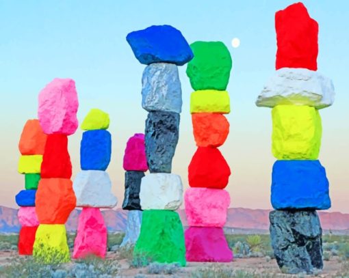 Seven Magic Mountains Las Vegas paint by numbers