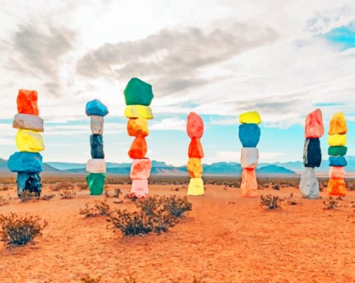Seven Magic Mountains paint by numbers