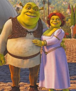 Sherk And Fiona painting by numbers