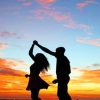 Silhouette Of Two Couples Dancing paint by numbers