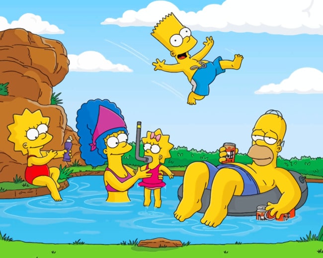 Simpsons Family Having Fun paint by numbers