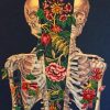 Skeleton Art Flowers painting by numbers