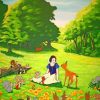 Snow White With Jungle Animals paint by numbers