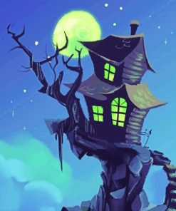 Spooky Witch House paint by numbers