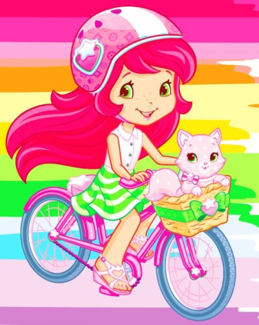Strawberry Shortcake On Bike paint by numbers