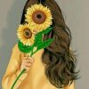Sunflower Girl Aesthetic Drawing painting by numbers