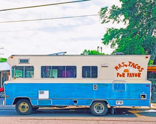 Blue Tacos Van paint by numbers