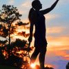Tennis Player Silhouette In Sunset paint by numbers