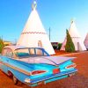 Pontiac Parked In Wigwam Motel paint by numbers