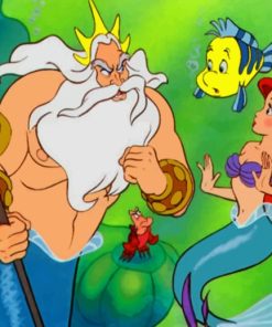 The Little Mermaid With Her Father paint by numbers