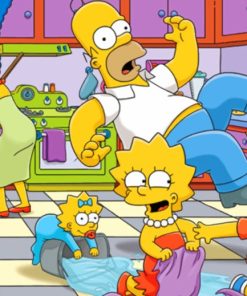 The Simpson Family In The Kitchen paint by numbers