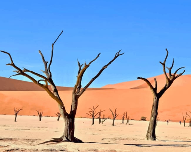 Dead Trees In The Desert paint by numbers