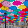 Colorful Umbrellas Street paint by numbers