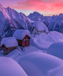 Valais Switzerland In winter painting by numbers