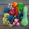 Vegetables And Fruits On Wooden Table painting by numbers