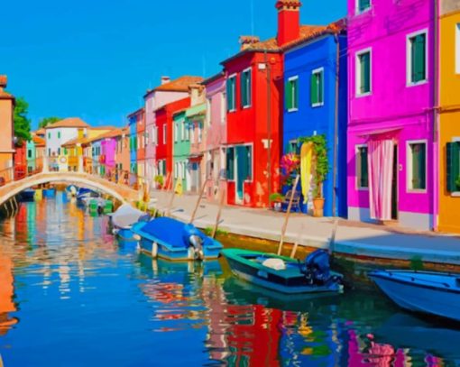 Venice Colorful Houses painting by numbers