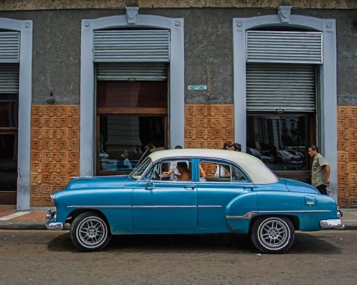 Vintage Car In Cuban Street paint by numbers