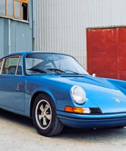 Vintage Blue Porsche paint by numbers