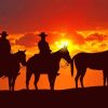 Cow Boys At Sunset paint by numbers