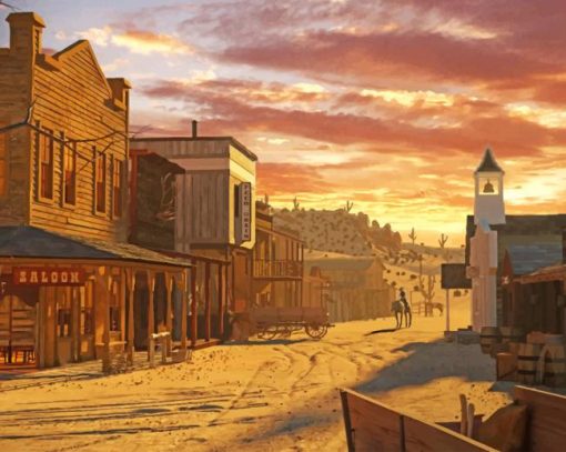 Sunset In The Wild West paint by numbers