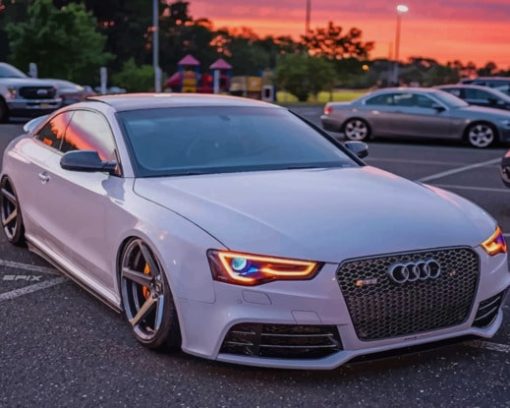 White Car Audi A7 painting by numbers