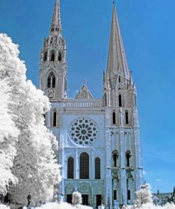 White Chartres Cathedral paint by numbers