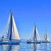 White Sailboats In The Ocean paint by numbers