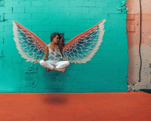 Wings Painted On Wall painting by numbers