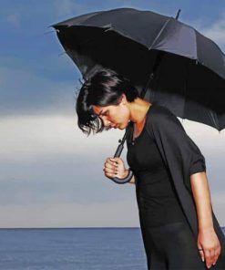 Woman Holding Umbrella painting by numbers