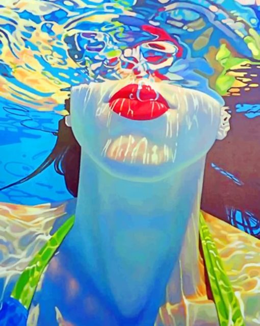 Woman Underwater paint by numbers