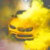 Yellow Bmw With Smoke Bomb painting by numbers
